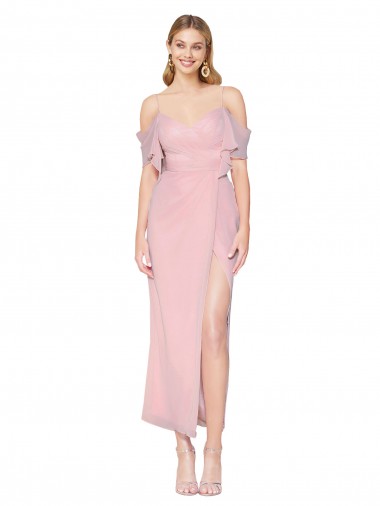 Primevère Sirène Épaule Dénudée Mousseline Courte Robes demoiselle d'honneur / Robes de soirée / Robes de bal Pas Cher