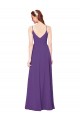Prune Fourreau Col Haut Mousseline Longue Robes demoiselle d'honneur Pas Cher