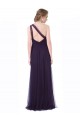 Prune Trapèze Tulle Longue Robes demoiselle d'honneur Pas Cher