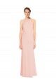 Rose 114 Trapèze Bretelles spaghetti Mousseline Longue Robes demoiselle d'honneur Pas Cher