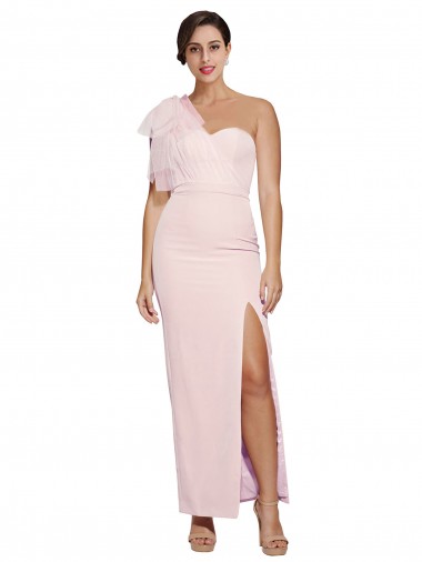 Rose Fourreau Crêpe Stretch Longue Formelles Robes demoiselle d'honneur / Robes de soirée / Robes de bal Pas Cher
