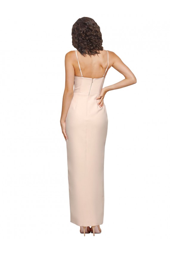 Fourreau Sans bretelle Crêpe Stretch Longue Robes demoiselle d'honneur / Robes de bal Pas Cher