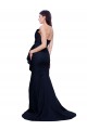 Bleu marine foncé Fourreau Sans bretelle Balayage train Crêpe Stretch Longue Robes demoiselle d'honneur / Robes de bal Pas Cher