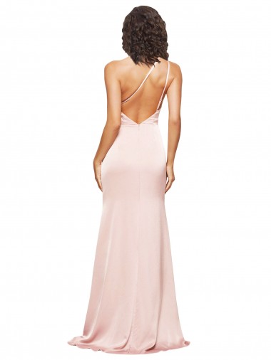 Rose Fourreau Satiné Soyeux Longue Formelles Robes demoiselle d'honneur / Robes de soirée / Robes de bal