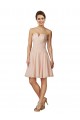 Rose Trapèze Mousseline Dentelle Courte Robes demoiselle d'honneur / Robes de cocktail Pas Cher