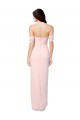 Rose Trapèze Épaule Dénudée Sans bretelle Mousseline Longue Asymétrique Robes demoiselle d'honneur Pas Cher