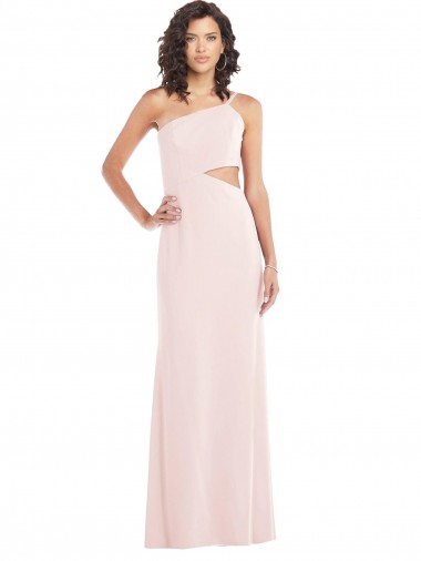 Rose Trompette Crêpe Stretch Longue Formelles Robes demoiselle d'honneur / Robes de soirée / Robes de bal Pas Cher