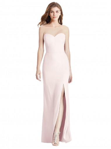 Rose Trompette Sans bretelle Crêpe Stretch Longue Robes demoiselle d'honneur / Robes de bal Pas Cher