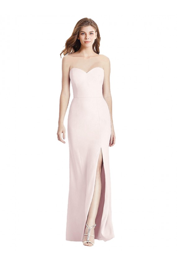 Rose Trompette Sans bretelle Crêpe Stretch Longue Robes demoiselle d'honneur / Robes de bal Pas Cher