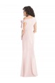 Rose Trompette Épaule Dénudée Crêpe Stretch Longue Formelles Robes demoiselle d'honneur / Robes de soirée / Robes de bal Pas Cher