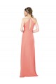 Rose du Désert Fourreau Licou Mousseline Longue Robes demoiselle d'honneur Pas Cher