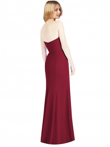 Rose du Désert Trompette Sans bretelle Mousseline Longue Robes demoiselle d'honneur