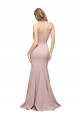 Rose poussiéreux Fourreau Col Haut Balayage train Crêpe Stretch Longue Formelles Robes demoiselle d'honneur / Robes de soirée / Robes de bal Pas Cher