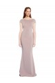 Rose poussiéreux Sirène Col Bateau Crêpe Stretch Longue Formelles Robes demoiselle d'honneur / Robes de soirée / Robes de bal Pas Cher