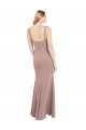 Rose poussiéreux Sirène Col Carré Col Haut Crêpe Stretch Longue Robes demoiselle d'honneur / Robes de bal Pas Cher