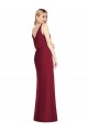 Rose poussiéreux Sirène Col V Mousseline Longue Robes demoiselle d'honneur Pas Cher