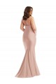 Rose poussiéreux Sirène Licou Satiné Soyeux Longue Formelles Robes demoiselle d'honneur / Robes de soirée / Robes de bal Pas Cher