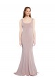 Rose poussiéreux Sirène Scoop Crêpe Stretch Longue Formelles Robes demoiselle d'honneur / Robes de soirée / Robes de bal Pas Cher