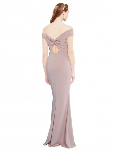 Rose poussiéreux Sirène Épaule Dénudée Col V Crêpe Stretch Longue Formelles Robes demoiselle d'honneur / Robes de soirée / Robes de bal