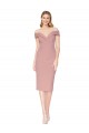 Rose poussiéreux Sirène Épaule Dénudée Crêpe Stretch Courte Robes demoiselle d'honneur / Robes de soirée / Robes de cocktail Pas Cher