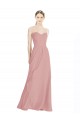 Rose poussiéreux Trapèze Mousseline Longue Robes demoiselle d'honneur Pas Cher