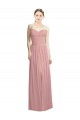 Rose poussiéreux Trapèze Sans bretelle Mousseline Longue Formelles Robes demoiselle d'honneur / Robes de soirée Pas Cher