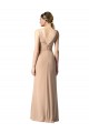 Rouge Fourreau Col V Mousseline Longue Robes demoiselle d'honneur Pas Cher