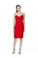 Rouge Fourreau Crêpe Stretch Courte Robes demoiselle d'honneur / Robes de soirée / Robes de cocktail Pas Cher