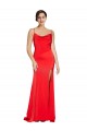 Rouge Fourreau Sans bretelle Satiné Stretch Longue Formelles Robes demoiselle d'honneur / Robes de soirée / Robes de bal Pas Cher