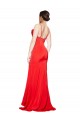 Rouge Fourreau Sans bretelle Satiné Stretch Longue Formelles Robes demoiselle d'honneur / Robes de soirée / Robes de bal Pas Cher