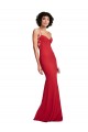 Rouge Sirène Bretelles spaghetti Crêpe Stretch Longue Formelles Robes demoiselle d'honneur / Robes de soirée / Robes de bal Pas Cher