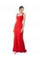 Rouge Sirène Col Haut Crêpe Stretch Longue Formelles Robes demoiselle d'honneur / Robes de soirée / Robes de bal Pas Cher