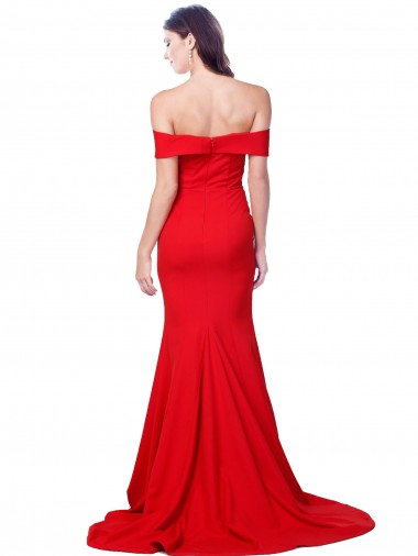 Rouge Sirène Crêpe Stretch Longue Formelles Robes demoiselle d'honneur / Robes de soirée / Robes de bal