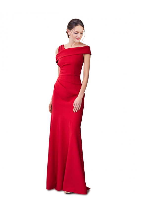 Rouge Sirène Crêpe Stretch Longue Formelles Robes demoiselle d'honneur / Robes de soirée / Robes de bal Pas Cher