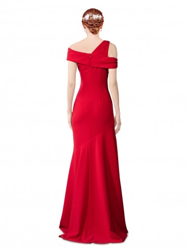 Rouge Sirène Crêpe Stretch Longue Formelles Robes demoiselle d'honneur / Robes de soirée / Robes de bal