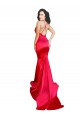 Rouge Sirène Satiné Stretch Longue Formelles Robes demoiselle d'honneur / Robes de soirée / Robes de bal Pas Cher