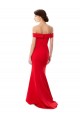 Rouge Sirène Épaule Dénudée Crêpe Stretch Longue Formelles Robes demoiselle d'honneur / Robes de soirée / Robes de bal Pas Cher