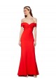 Rouge Sirène Épaule Dénudée Crêpe Stretch Longue Formelles Robes demoiselle d'honneur / Robes de soirée / Robes de bal Pas Cher