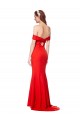 Rouge Sirène Épaule Dénudée Crêpe Stretch Longue Formelles Robes demoiselle d'honneur / Robes de soirée / Robes de bal Pas Cher