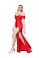 Rouge Sirène Épaule Dénudée Satiné Stretch Longue Formelles Robes demoiselle d'honneur / Robes de soirée / Robes de bal Pas Cher