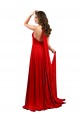 Rouge Trapèze Licou Spandex Longue Formelles Robes demoiselle d'honneur / Robes de soirée / Robes de bal Pas Cher