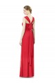 Rouge Trapèze Mousseline Longue Robes demoiselle d'honneur Pas Cher