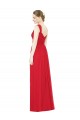 Rouge Trapèze Mousseline Longue Robes demoiselle d'honneur Pas Cher