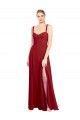 Rouge Trapèze Mousseline Longue Robes demoiselle d'honneur Pas Cher