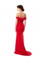 Rouge Trapèze Épaule Dénudée Crêpe Stretch Longue Formelles Robes demoiselle d'honneur / Robes de soirée / Robes de bal Pas Cher