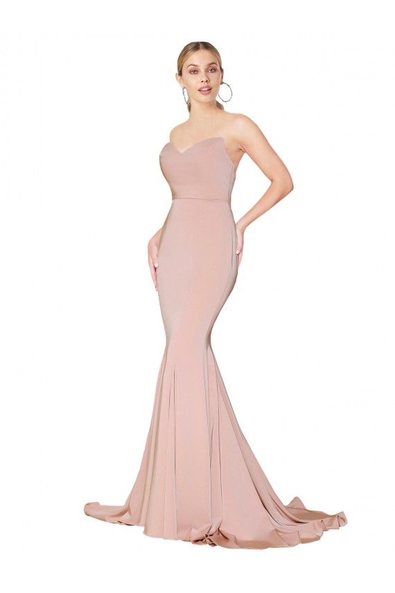 Sirène Col Haut Crêpe Stretch Longue Formelles Robes demoiselle d'honneur / Robes de soirée / Robes de bal Pas Cher