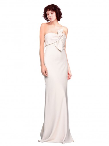 Sirène Sans bretelle Crêpe Stretch Longue Robes demoiselle d'honneur / Robes de bal Pas Cher