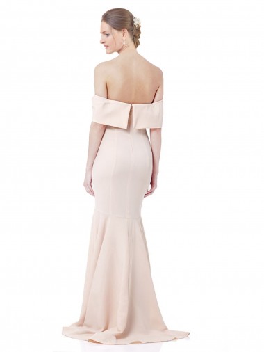 Sirène Épaule Dénudée Col Haut Crêpe Stretch Longue Formelles Robes demoiselle d'honneur / Robes de soirée / Robes de bal