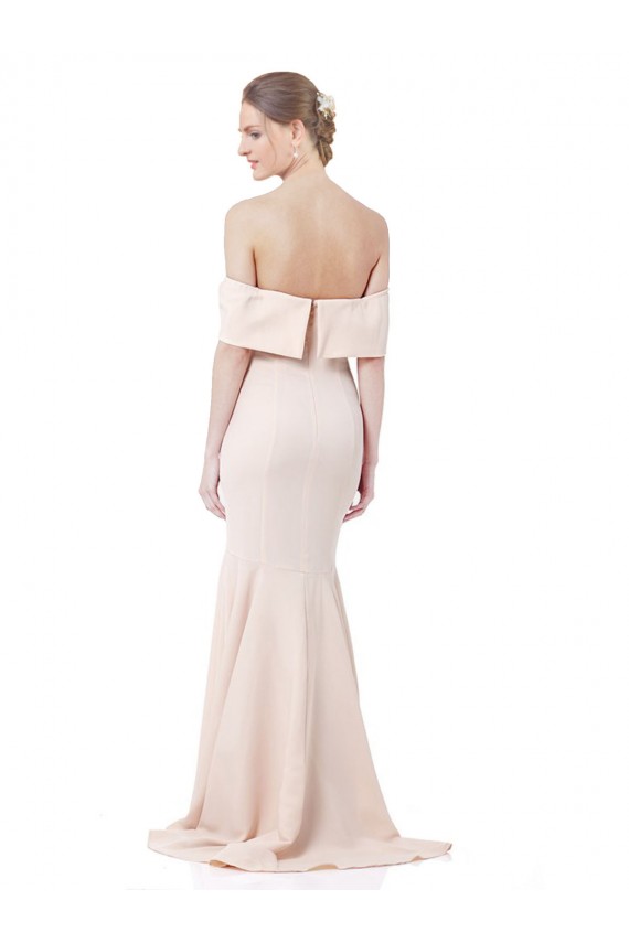 Sirène Épaule Dénudée Col Haut Crêpe Stretch Longue Formelles Robes demoiselle d'honneur / Robes de soirée / Robes de bal Pas Cher