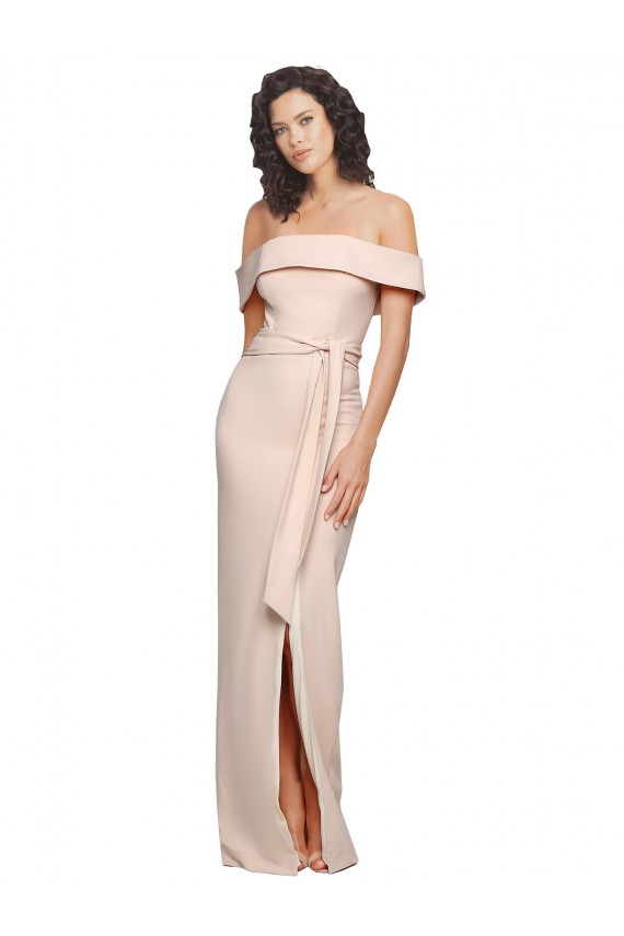 Sirène Épaule Dénudée Crêpe Stretch Longue Formelles Robes demoiselle d'honneur / Robes de soirée / Robes de bal Pas Cher